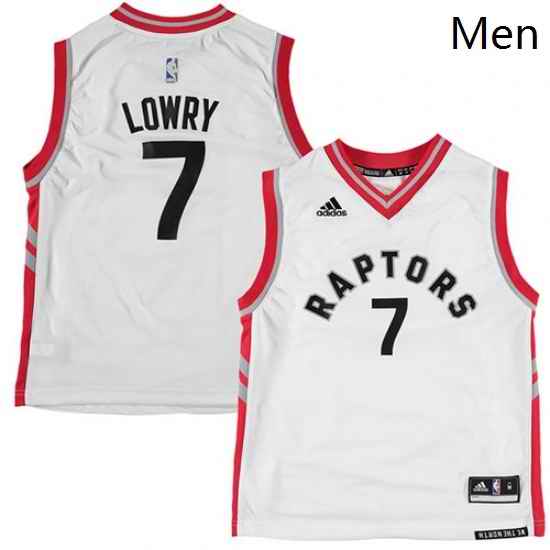 Mens Adidas Toronto Raptors 7 Kyle Lowry Authentic White NBA Jersey